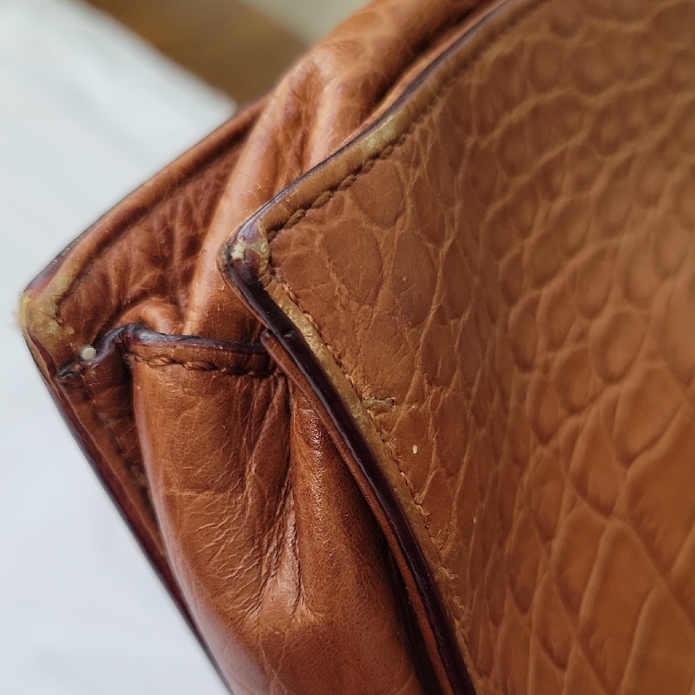 Kate Spade Brown Crocodile Embossed Leather Clutch Bag - Picture 7 of 7